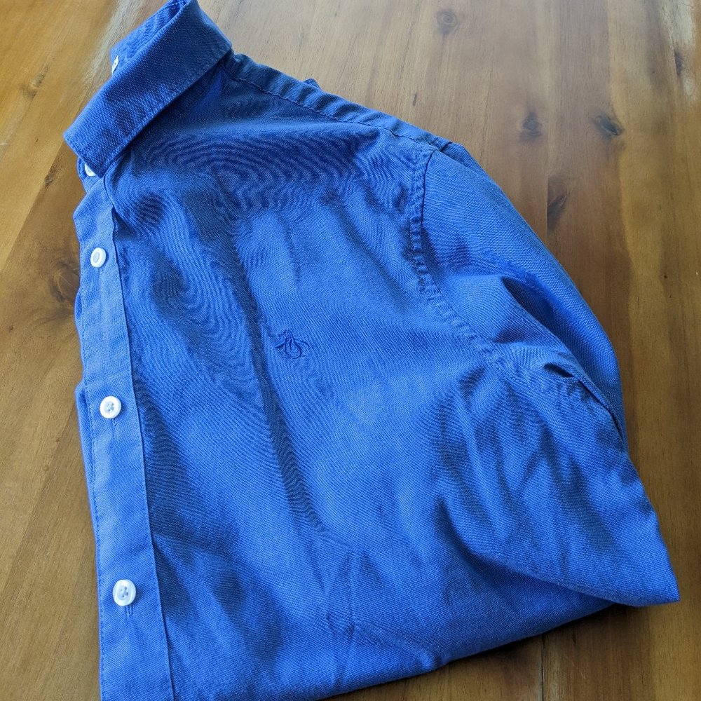 Original Penguin Large Long Sleeve Button Down - Blue